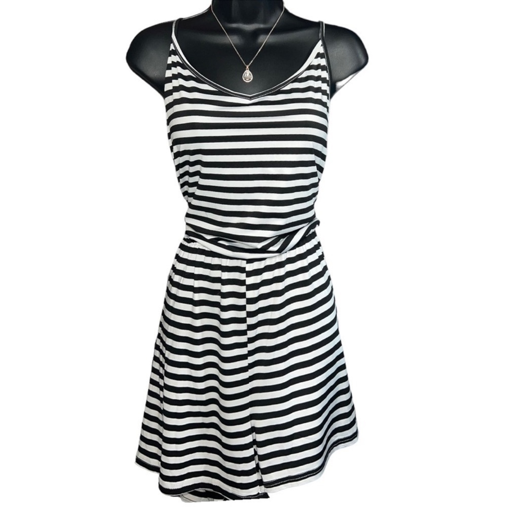 Black and White Striped Women's Dress EMERY ROSE 1X